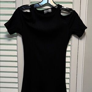 Frame Denim Women's Elegant Black Cutout Tee size M